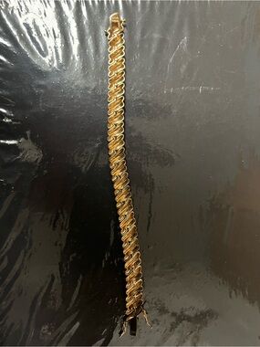 Diamond studded gold tone bracelet unmarked